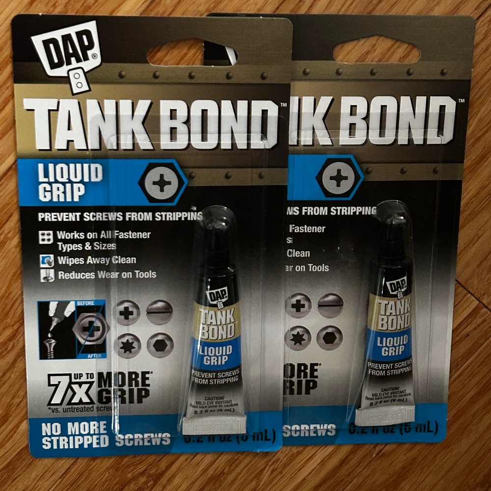 Sealed TankBond 7079800177 Tank Bond Liquid Grip, Clear (x2) New Stripped Screw